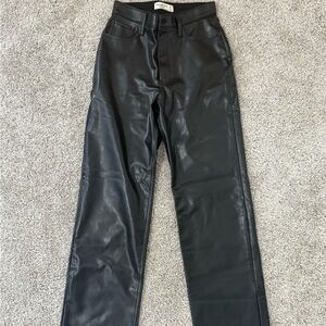 Men's Black Leather Pants
